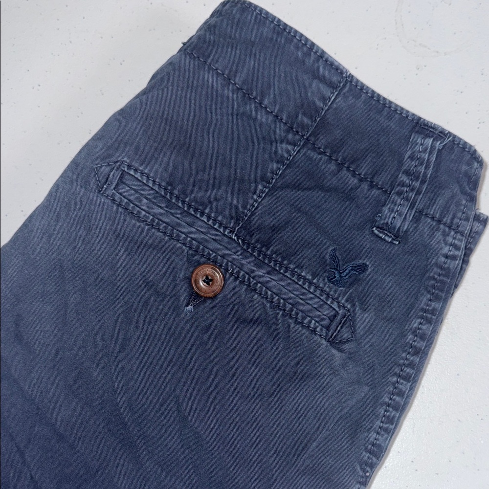 American Eagle Outfitters Mens Navy Blue Chino Shorts Size 28 Cotton‎ Casual